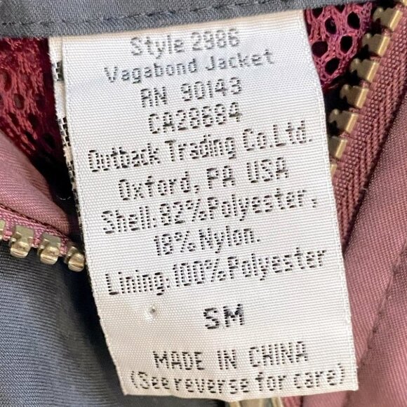 Outback Trading Co Dark Burgundy Coloured Lightweight Hiking Jacket S - Picture 5 of 13